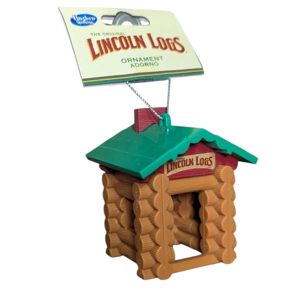 Hasbro Collectible Lincoln Logs Cabin Decoupage Holiday Ornament NWT